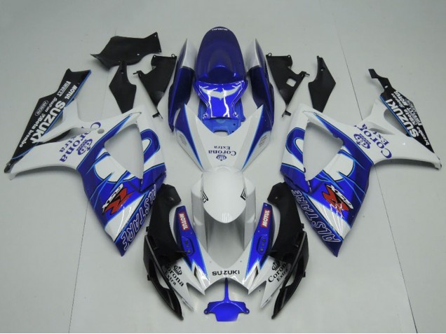 Carénages Moto Suzuki GSXR 600 / GSXR 750 2006-2007 - Blanc Bleu Noir Corona Extra Motul