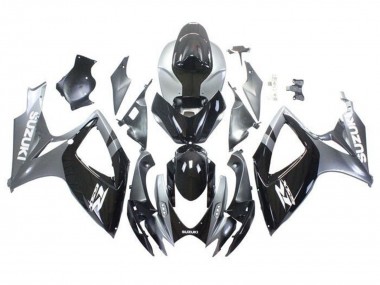 Carénages Moto Suzuki GSXR 600 / GSXR 750 2006-2007 - Argent Noir Brillant Blanc