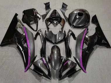 Carénages Moto Yamaha YZF R6 2008-2016 - Noir Fibre de Carbone Style Violet