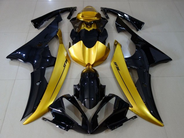 Carénages Moto Yamaha YZF R6 2008-2016 - Or Noir Brillant