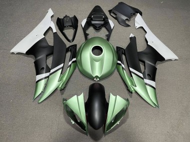 Carénages Moto Yamaha YZF R6 2008-2016 - Blanc Vert Noir Mat