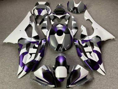 Carénages Moto Yamaha YZF R6 2008-2016 - Blanc Violet Gris Noir Camouflage