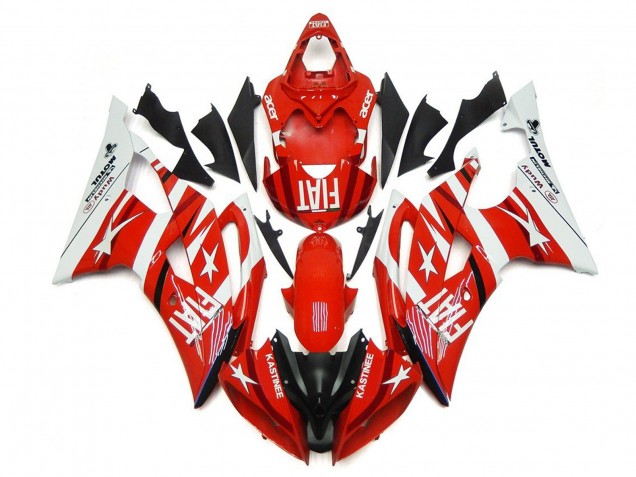 Carénages Moto Yamaha YZF R6 2008-2016 - Blanc Rouge Noir Fiat