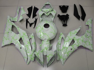 Carénages Moto Yamaha YZF R6 2008-2016 - Blanc Vert Lightning