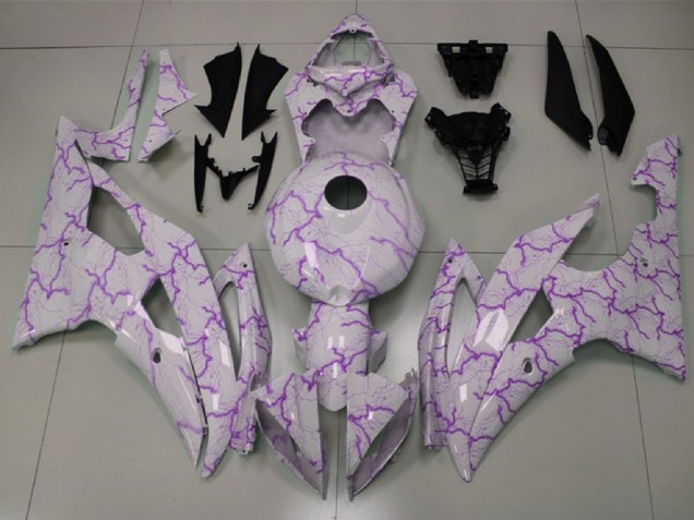 Carénages Moto Yamaha YZF R6 2008-2016 - Blanc Violet Lightning