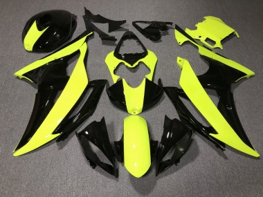 Carénages Moto Yamaha YZF R6 2008-2016 - Jaune Noir Brillant