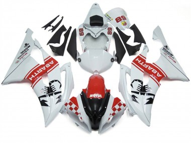 Carénages Moto Yamaha YZF R6 2008-2016 - Blanc Rouge Noir Motul Michelin Abarth 89