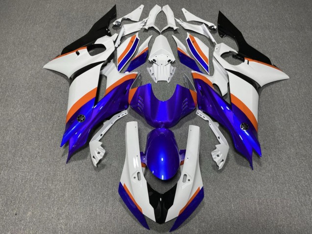 Carénages Moto Yamaha YZF R6 2017-2025 - Blanc Bleu Orange