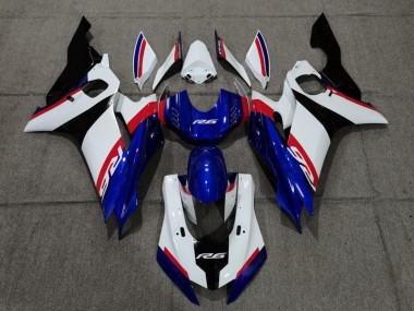 Carénage Moto Yamaha YZF R6 2017-2023 - Blanc Rouge Bleu Noir