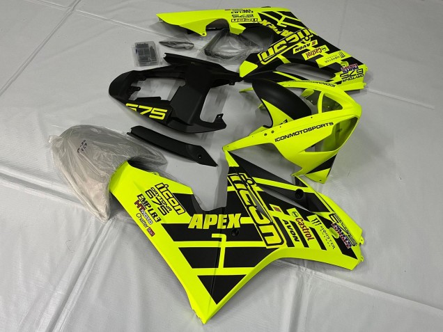 Carénages Moto Triumph Daytona 675 Triple 2006-2008 - Jaune Noir Mat