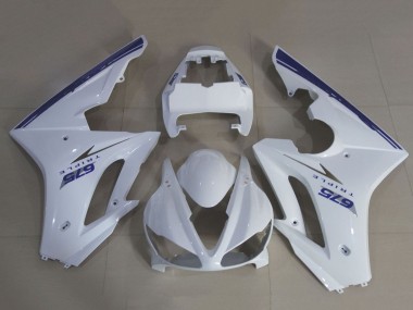 Kits Carénage Moto Triumph Daytona 675 Triple 2009-2012 - Blanc Bleu