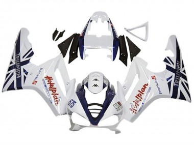 Carénages Moto Triumph Daytona 675 Triple 2009-2012 - Blanc Bleu Foncé