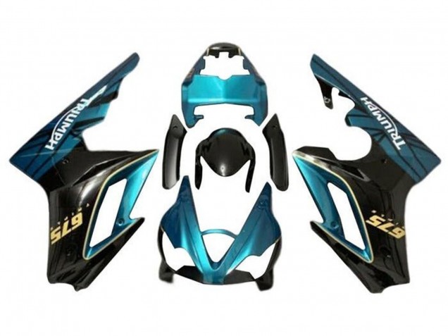 Carénage Moto Triumph Daytona 675 Triple 2009-2012 - Bleu Sarcelle Noir Brillant