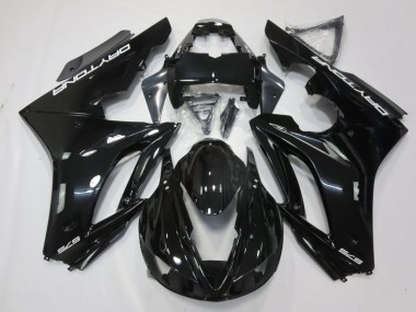 Carénages Moto Triumph Daytona 675 Triple 2009-2012 - Noir Brillant Blanc Décalque