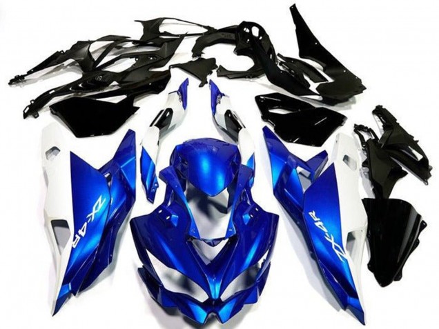 Carénages Moto Kawasaki ZX4R ZX-4RR 2019-2025 - Blanc Bleu