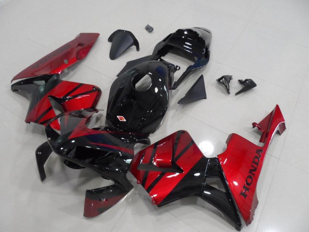 Carénage Moto Honda CBR600RR 2003-2004 - Rouge Noir Brillant Bande