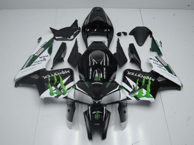 Carénage Moto Honda CBR600RR 2005-2006 - Noir Brillant Blanc Vert Monstre