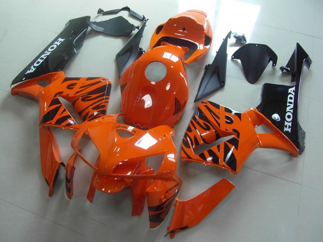 Carénages Moto Honda CBR600RR 2005-2006 - Orange Noir Flamme