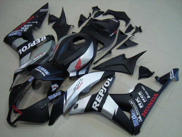 Carénages Moto Honda CBR600RR 2007-2008 - Noir Mat Argent Repsol