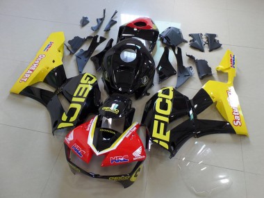 Carénages Moto Honda CBR600RR 2013-2026 - Jaune Rouge Noir Brillant Geico