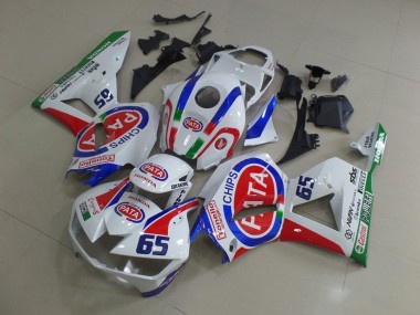 Carénages Moto Honda CBR600RR 2013-2026 - Blanc Rouge Bleu Pata 65