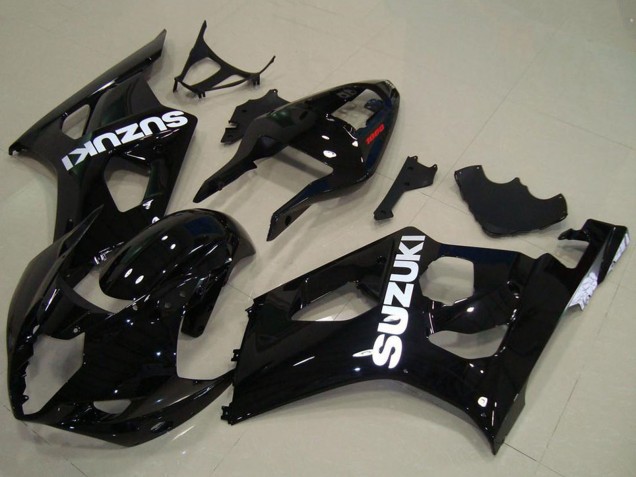 Carénages Moto Suzuki GSXR 1000 2003-2004 - Noir Brillant Blanc Décalque