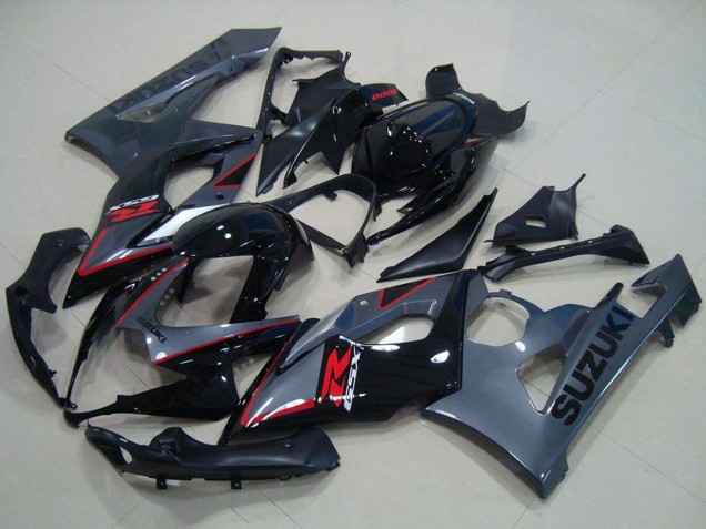Carénages Moto Suzuki GSXR 1000 2005-2006 - Noir Brillant Noir Mat Rouge