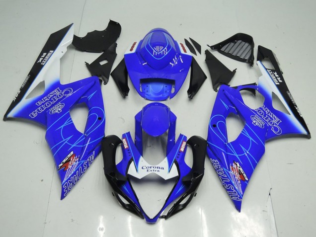 Carénages Moto Suzuki GSXR 1000 2005-2006 - Bleu Blanc Noir Corona