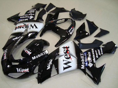 Carénage Moto Kawasaki ZX10R 2006-2007 - Noir Brillant Blanc West