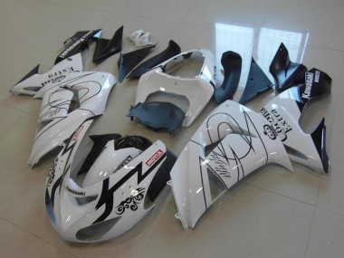 Carénages Moto Kawasaki ZX10R 2006-2007 - Blanc Noir Rouge Motul Corona Extra