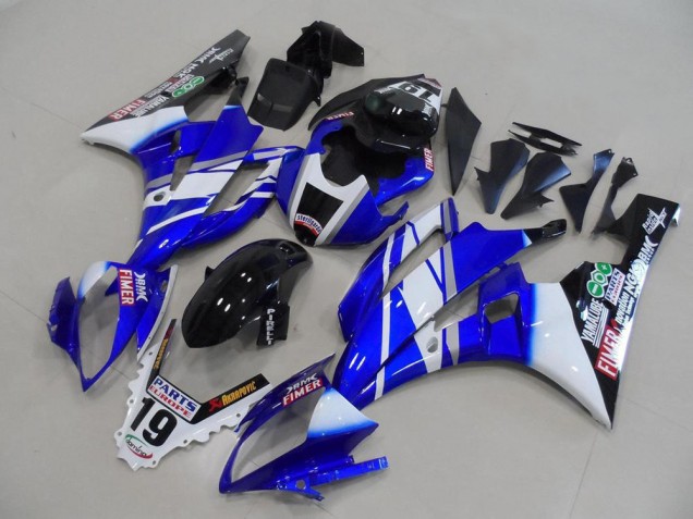 Carénages Moto Yamaha YZF R6 2006-2007 - Blanc Bleu Noir Brillant Fimer Yamalube