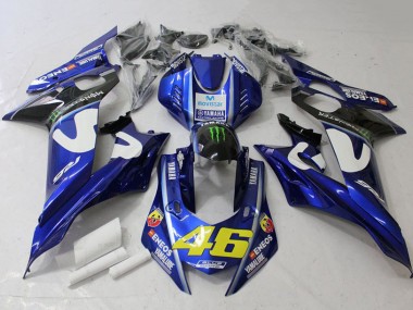 Carénages Moto Yamaha YZF R6 2017-2023 - Blanc Bleu Vert Monstre MoviStar