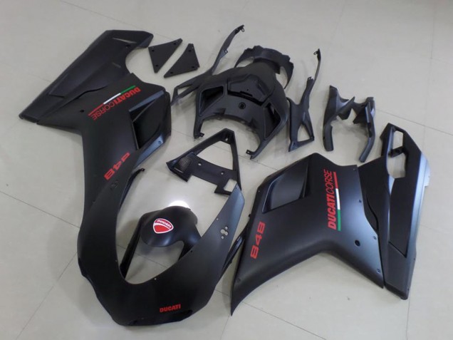 Carénages Moto Ducati 848 2007-2014 - Noir Mat Rouge