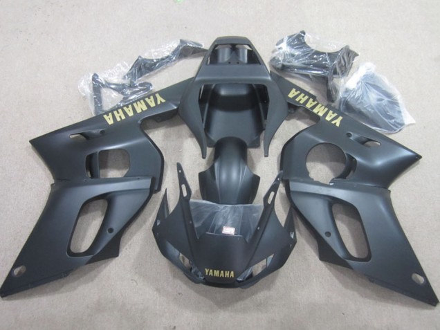 Carénages Moto Yamaha YZF R6 1998-2002 - Noir Mat Jaune Décalque