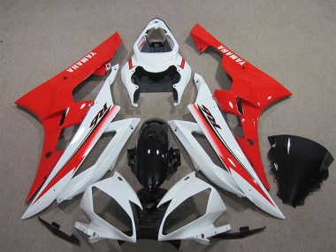 Carénage Moto Yamaha YZF R6 2006-2007 - Blanc Rouge Noir Brillant