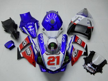 Carénages Moto Yamaha YZF R1 2015-2019 - Blanc Bleu Rouge Noir Vert Monstre 21
