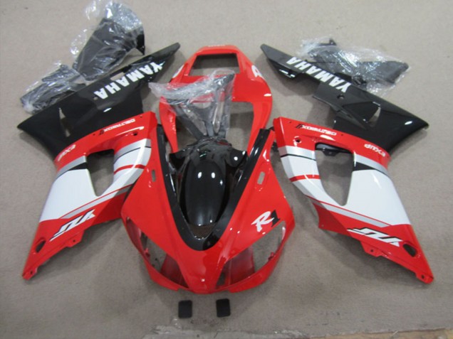 Carénages Moto Yamaha YZF R1 1998-1999 - Rouge Blanc Argent Noir Brillant