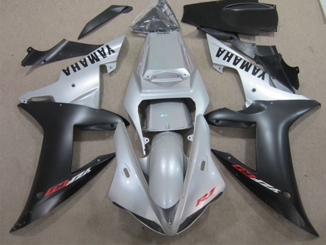 Carénage Moto Yamaha YZF R1 2002-2003 - Argent Noir Mat