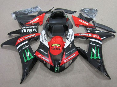 Carénages Moto Yamaha YZF R1 2004-2006 - Rouge Blanc Noir Brillant Vert Motul Monstre