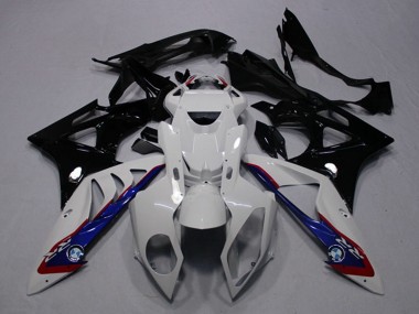 Carénages Moto BMW S1000RR 2009-2014 - Blanc Bleu Noir Brillant