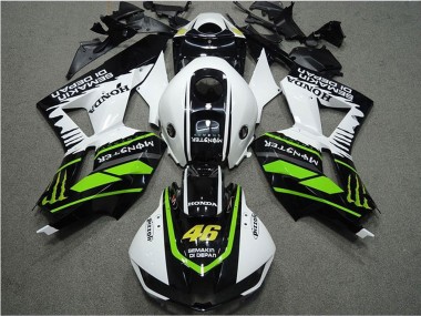 Carénages Moto Honda CBR600RR 2013-2026 - Blanc Vert Noir Brillant Semakin Didepan Monstre