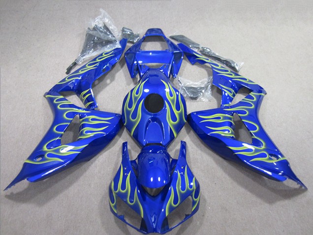 Carénages Moto Honda CBR1000RR 2006-2007 - Bleu Vert Flamme