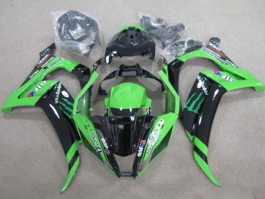 Carénages Moto Kawasaki ZX10R 2011-2015 - Vert Noir Brillant Vert Elf Touch4 Monstre
