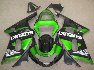 Carénages Moto Suzuki GSXR 600 2001-2003 - Vert Noir Brillant Blanc