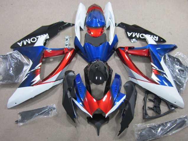 Carénages Moto Suzuki GSXR 600 2008-2010 - Blanc Rouge Bleu Noir Rizoma