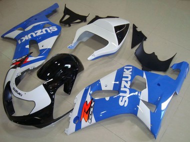 Carénages Moto Suzuki GSXR 750 2001-2003 - Blanc Bleu Noir Brillant