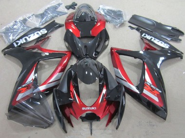 Carénages Moto Suzuki GSXR 750 2006-2007 - Rouge Noir Brillant