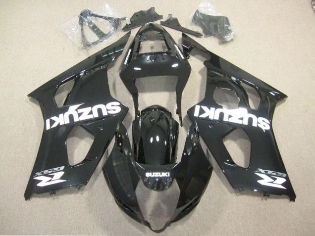Carénage Moto Suzuki GSXR 1000 2003-2004 - Noir Brillant Blanc Décalque