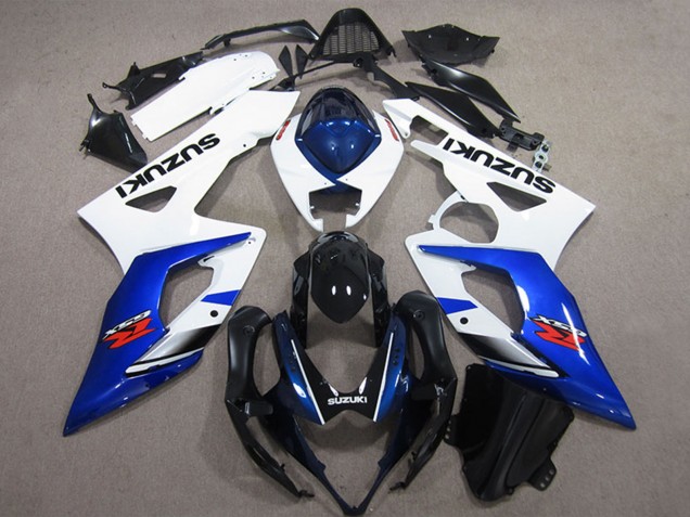 Kits Carénage Moto ABS Suzuki GSXR 1000 2005-2006 - Blanc Bleu Noir Brillant