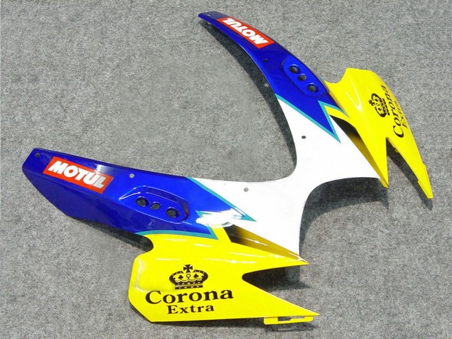 Carénages Moto Suzuki GSXR 600/750 2006-2007 - Blanc Bleu Jaune Corona Alstare